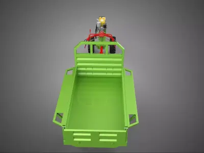 TRACTOR TRAILER TROLLEY TRANSPORT CAR CART CARGO RURAL VEHICLE 3D model