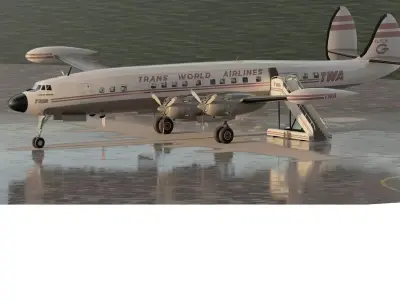 Lockheed L-1049G Super Constellation 1950s 3D model
