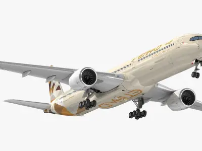 Airbus A350-1000 Etihad Airways 3D model