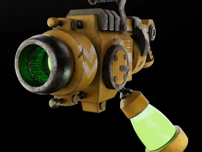 Sci-Fi Gun High-Poly 3D Model 3D model