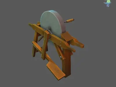 Old Grind Stone Low-poly 3D model