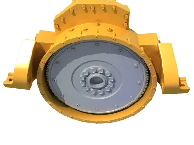 Yellow Engine Part V6 3D model