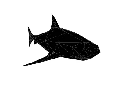 Low Poly Shark v1 008 Low-poly 3D model