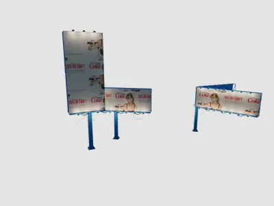 blender procedure billboard generator Low-poly 3D model