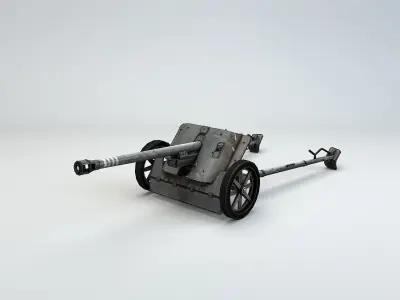 Low Poly 5 cm Panzerabwehrkanone 38 Anti Tank Gun Low-poly 3D model