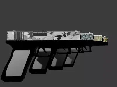 glock 17 Low-poly 3D model 7