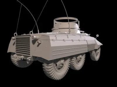 M8 Greyhound Game-Ready Low-poly 3D model