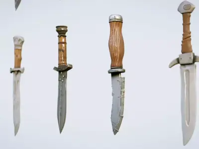 Knives Collection High Quality 3D Models Pack Low-poly 3D model
