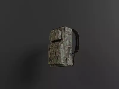 Military Backpack Low-poly 3D model