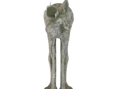 Lynx stone statues Low-poly 3D model