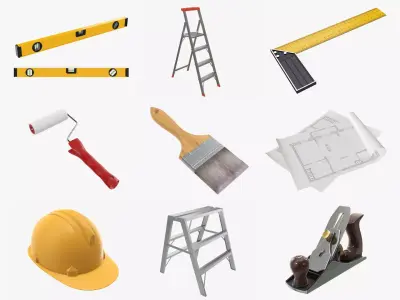 construction tools and accessories 3D Model Pack