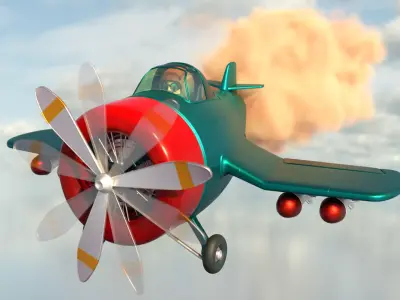 cartoon airplane 3D model