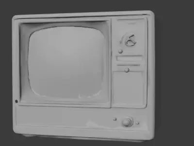 OLD TV Low-poly 3D model get