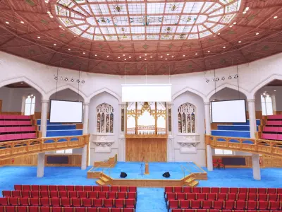 Assembly hall and Church 3D model