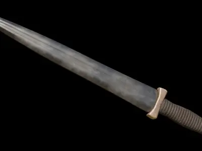 Greek Sword Xiphos 02 Low-poly 3D model
