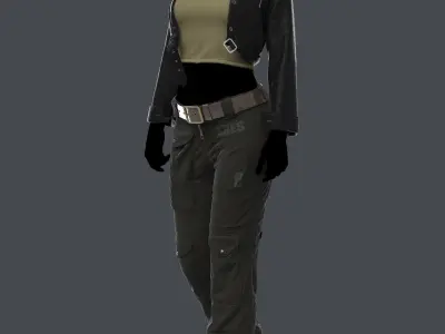 Women clothing military style 3D model