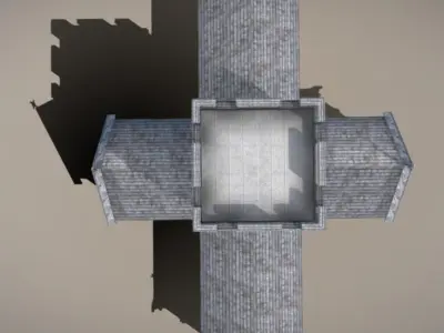 Medieval English Church Low-poly 3D model