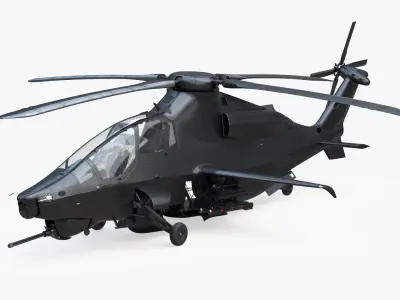 Military Attack Helicopter with Weapon 3D model