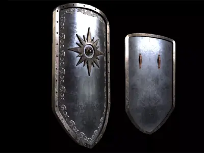 Medieval Shield Low-poly 3D model 13