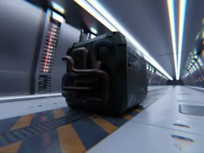 Sci Fi Ship Robot Low-poly 3D model