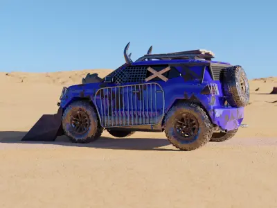 Post Apocalyptic Armored Car - High Poly Model - 4K PBR Textures 3D model