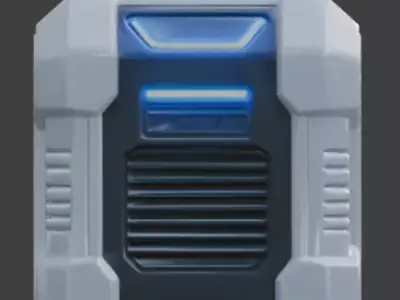 Futuristic Sci-Fi Portable Energy Generator  Model Low-poly 3D model