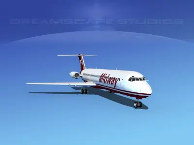 Douglas DC-9-40 Midway 3D model