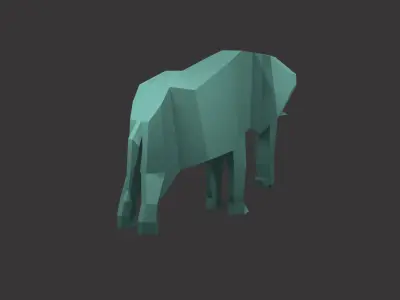 Low-poly Elephant  Free 3D model