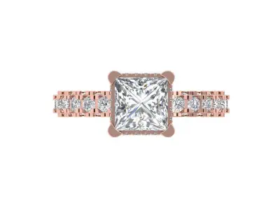 Princess Art Deco Ring 3D print model 11