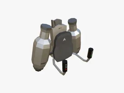 Jetpack Low Poly H05 - SciFi Character Design Low-poly 3D model