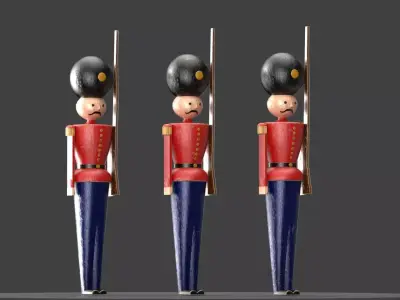 Wooden soldier toy 3D model