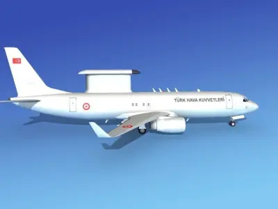 Boeing E-8 Posiedon AEWS Turkey 3D model