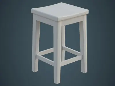 Stool 1C Low-poly 3D model