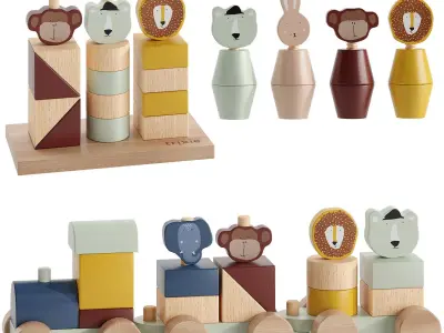 TRIXIE Wooden Animal Toy for Kids 01 3D model