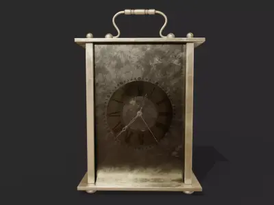 Animated Vintage Carriage Clock Low-poly 3D model
