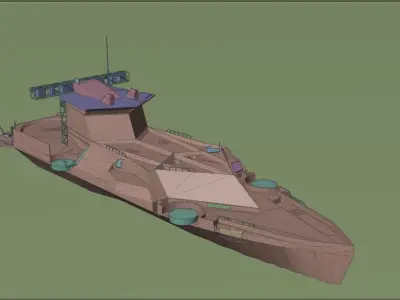 cruiser Low-poly 3D model by rh2