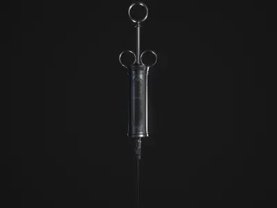 Antique syringe Low-poly 3D model