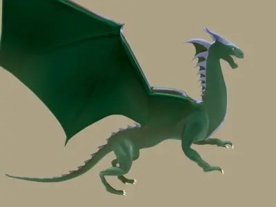Dragon Low-poly 3D model 5