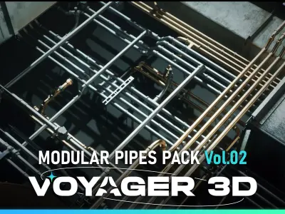 Modular Pipes Pack Vol 02 Low-poly 3D model