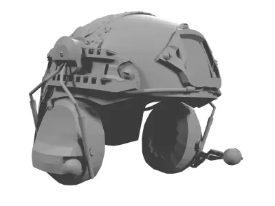High Cut Tactical Helmet 3D print model