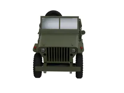 Willys MB Jeep WWII 3D Model Military Jeep Game Ready PBR Low-poly 3D model