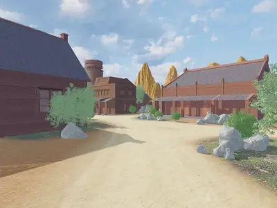 Old West Town 3D model purchase