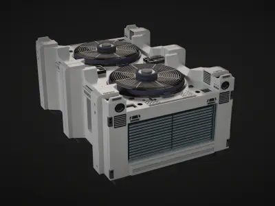 Ventilation System fan Low-poly 3D model