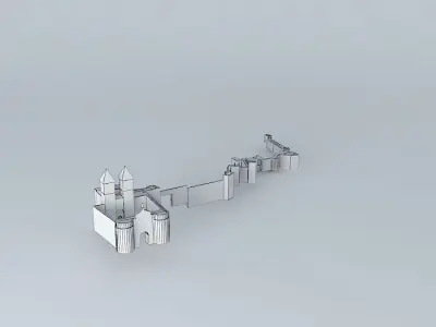 Door hinge and Puerta de Alfonso VI Free 3D model