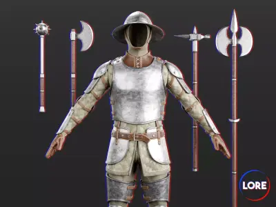 Medieval Collection Common Man at Arms 3D Model Pack
