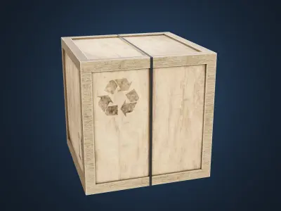 Wooden Cargo box Low-poly 3D model purchase