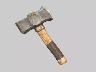 Exquisite 17th Century Axe Hammer - Medieval Weaponry Replica Free low-poly 3D model