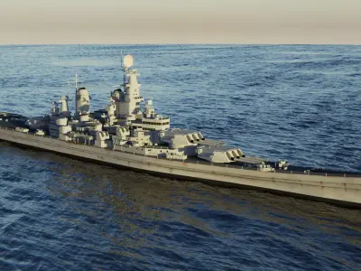 Battleship USS Iowa 3D model