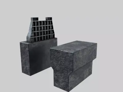 Industrial Ladle Holder Low-poly 3D model