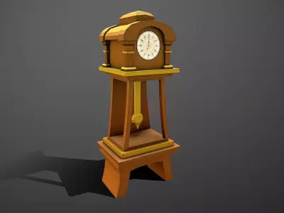 Pendulum Clock - Stylized Cartoon Low-poly 3D model